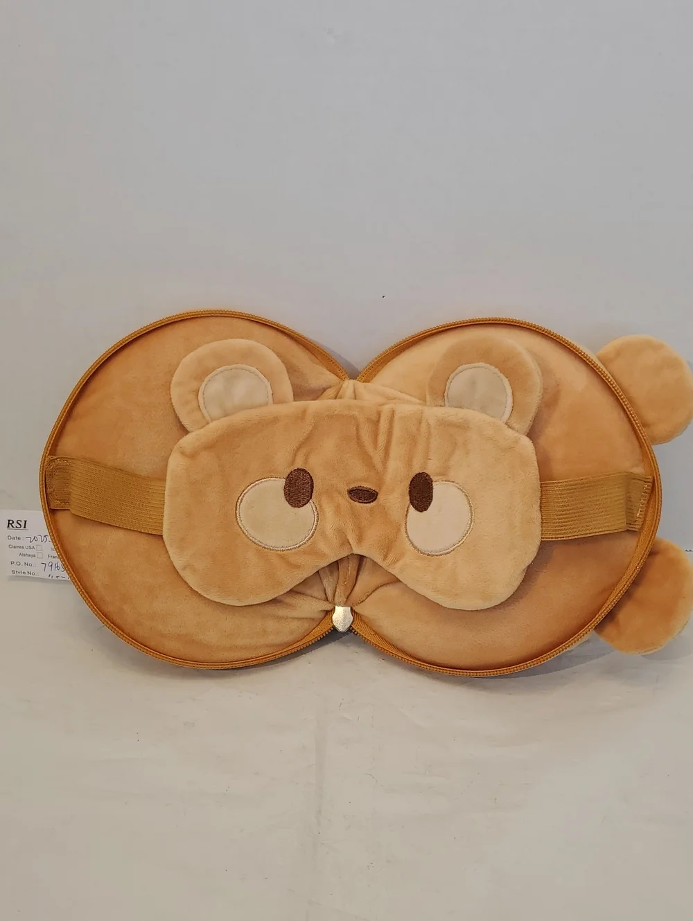 Plush Bear Face Pillow With Eye Mask Set